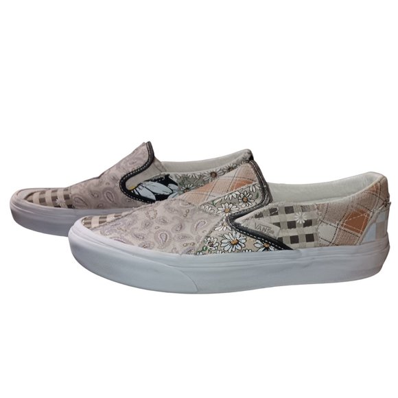 Vans Meadow Patchwork Slip On Sneakers Daisies Vans SZ 6 - Picture 3 of 8